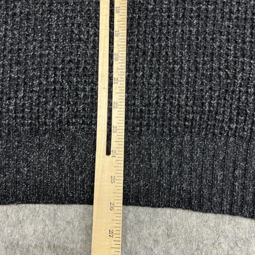 Faherty Sweater Mens XL Gray Wool Cashmere Henley Waffle Knit Heavy Pullover